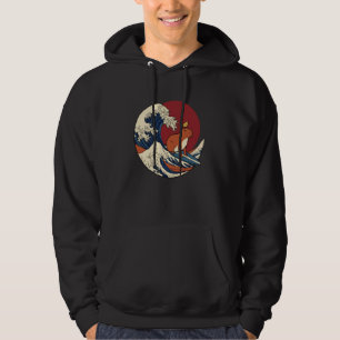Japanese Kanagawa Wave Capybara Surfing Kawaii Hoodie