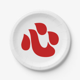 Japanese Kanji Heart 【Shin/Kokoro】 心 Paper Plates