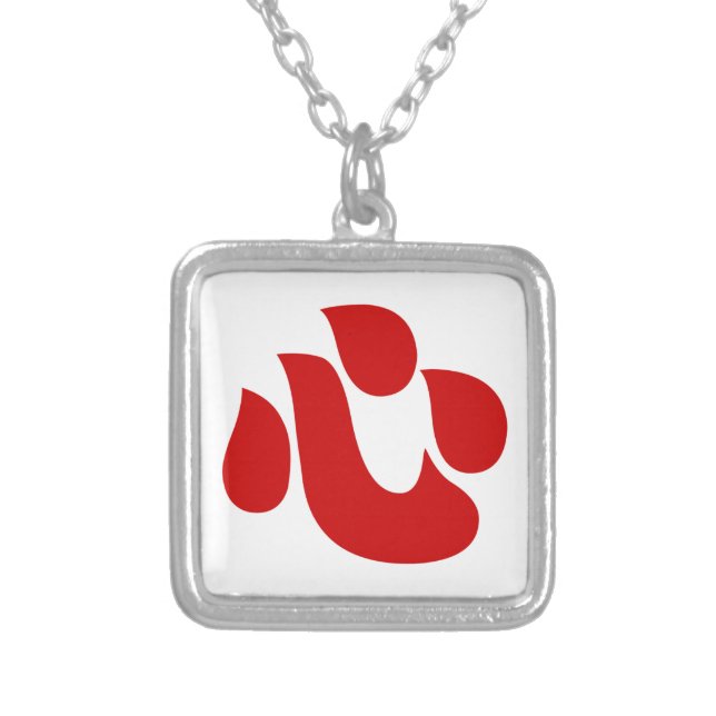 Japanese Kanji Heart 【Shin/Kokoro】 心 Silver Plated Necklace (Front)