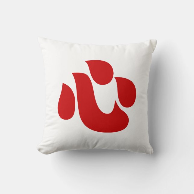 Japanese Kanji Heart 【Shin/Kokoro】 心 Throw Pillow (Front)