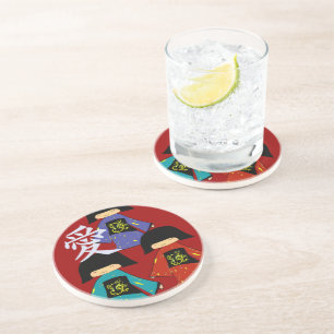 Japanese Kanji Love 3 Asian Cuties Coasters