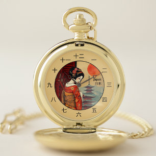 Japanese kanji sign japan geisha Pocket Watch