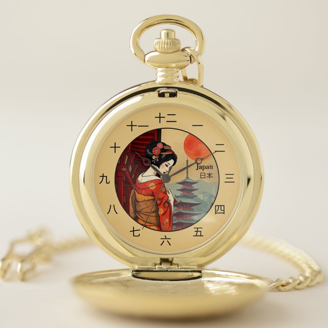 Japanese kanji sign japan geisha Pocket Watch (Creator Uploaded)