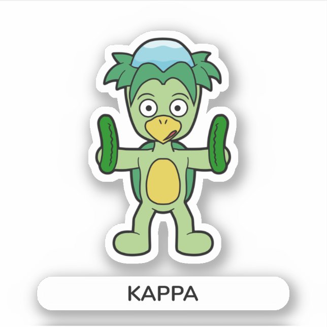 Japanese Kappa Yokai Sticker (Front)