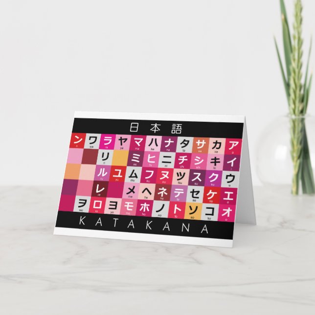 Japanese Katakana table Card (Front)