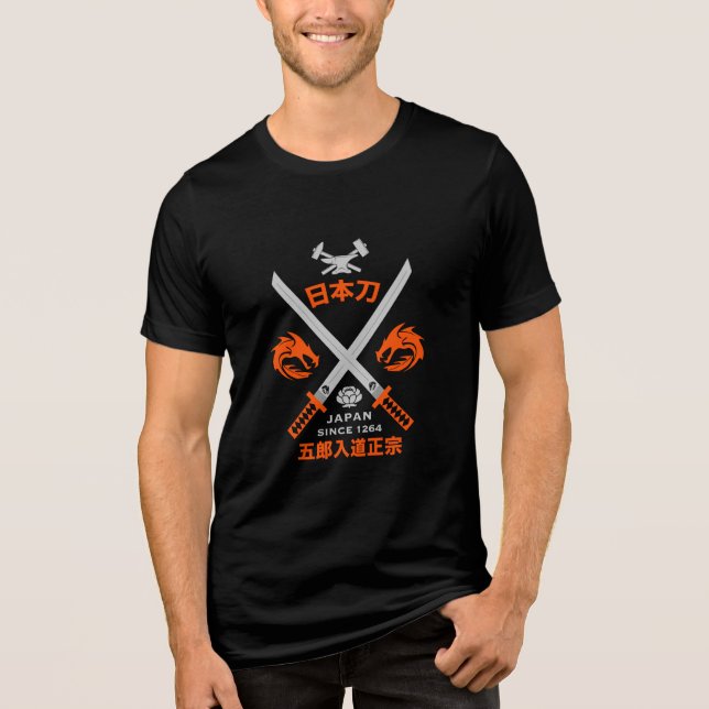 Japanese Katana Sword Tri-Blend Shirt (Front)