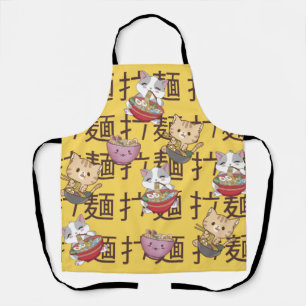 Japanese Kawaii Anime Cat Ramen Noodles Apron