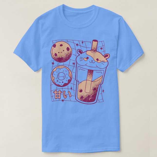 Japanese Kawaii Boba Tea Guinea Pig Donut Cookie G T-Shirt (Design Front)