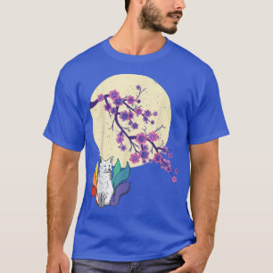 Japanese Kawaii Fox Cherry Blossom Sakura Flower F T-Shirt