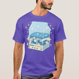 Japanese Kawaii Milk Carton Kanagawa Wave Lofi Aes T-Shirt