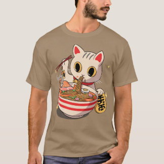 Japanese Kawaii Neko Cat Kitten Ramen Noodle T-Shirt