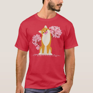 Japanese Kawaii Sakura Cherry Blossom Shiba Inu D T-Shirt