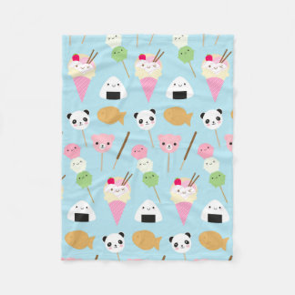 Japanese Kawaii Snacks Fleece Blanket