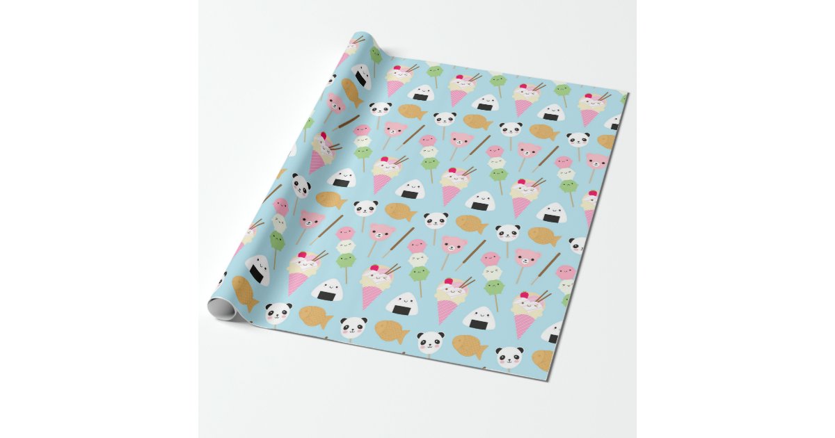 Japanese Kawaii Snacks Wrapping Paper Zazzle