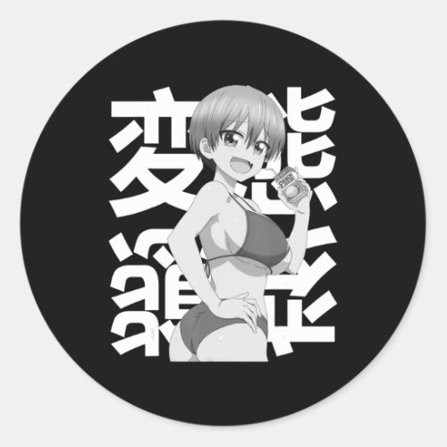 Japanese Kawaii Summer Anime Lewd Waifu Summer Classic Round Sticker
