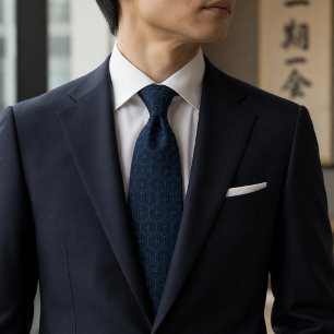 Japanese Kikko Monochrome Luxury Neck Tie