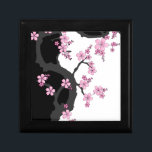 Japanese Kimono Black and White Pink Sakura Gift Box<br><div class="desc">Unique design inspired by Japanese Kimono art. Be unique! Show your own style.</div>