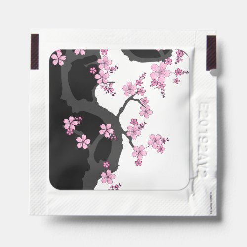 Japanese Kimono Black and White Pink Sakura Hand Sanitizer Packet