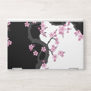 Japanese Kimono Black and White Pink Sakura HP Laptop Skin