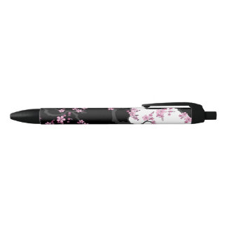 Japanese Kimono Black and White Pink Sakura Pen