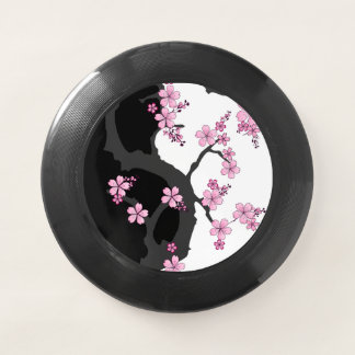 Japanese Kimono Black and White Pink Sakura Wham-O Frisbee