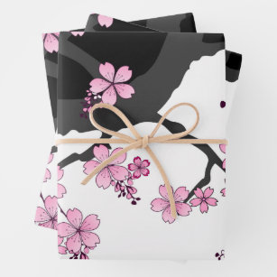 Blush pink Sakura CHerry Blossom Japanese Wrapping Paper