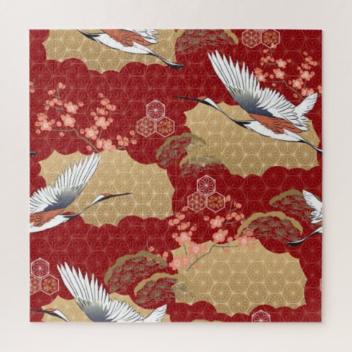 Japanese Kimono Cherry Blossoms Jigsaw Puzzle