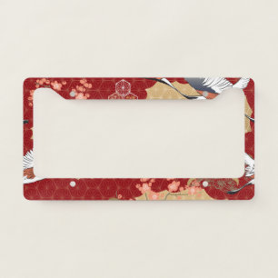 Japanese Kimono Cherry Blossoms License Plate Frame