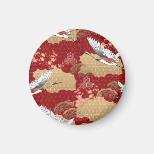 Japanese Kimono Cherry Blossoms Magnet