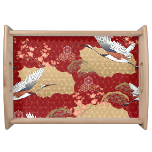 Japanese Kimono Cherry Blossoms Serving Tray