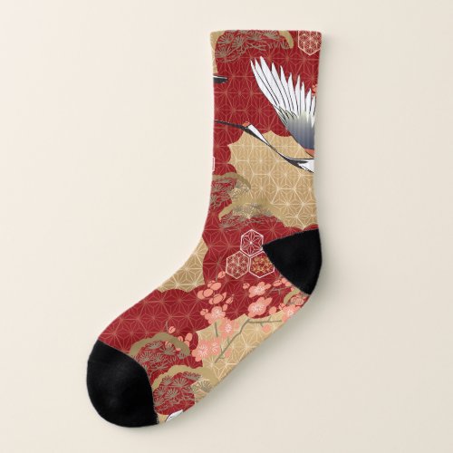 Japanese Kimono Cherry Blossoms Socks