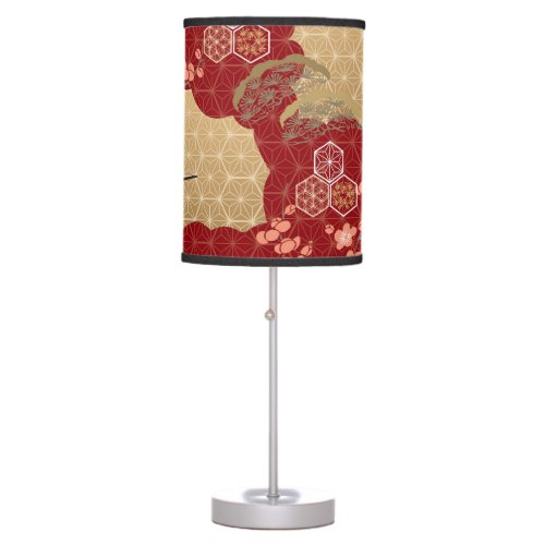 Japanese Kimono Cherry Blossoms Table Lamp