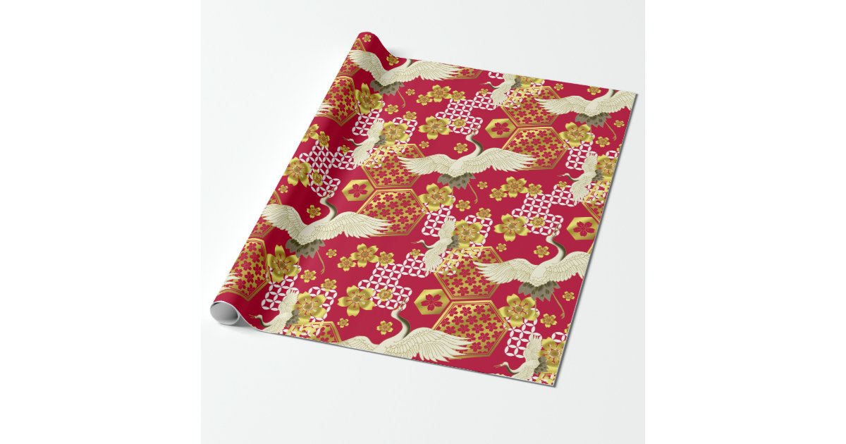 Japanese Kimono Fabric styled wrap Wrapping Paper Zazzle