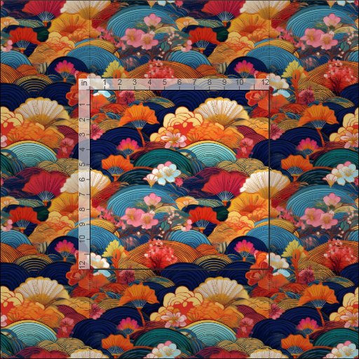 Japanese kimono inspired fabric