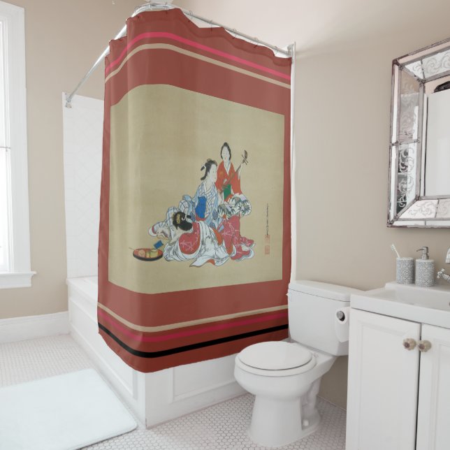Japanese kimono ladies  shower curtain (In Situ)