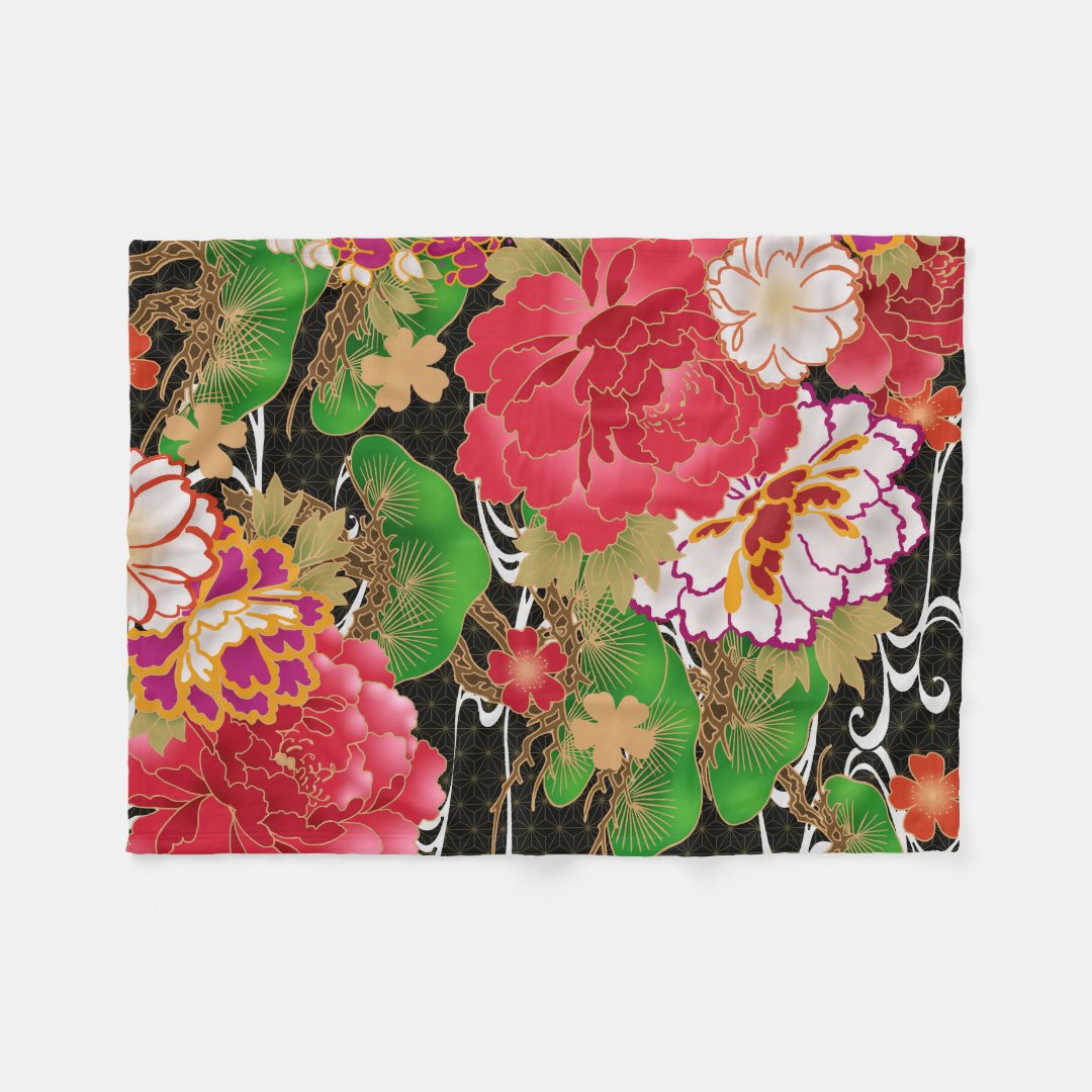 Japanese Kimono pattern blanket Zazzle
