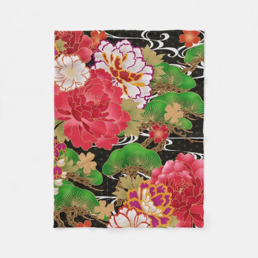 Japanese Kimono pattern blanket Zazzle