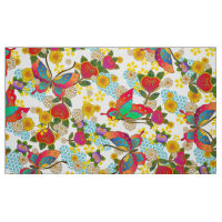 Japanese kimono pattern butterflies and flowers Fa Fabric