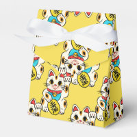 Japanese kimono pattern favor box maneki neko