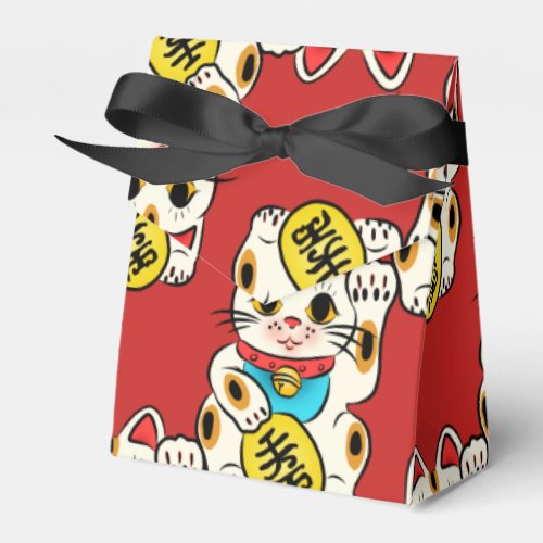 Japanese kimono pattern favor box maneki neko