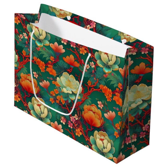 Japanese Kimono pattern Gift bag (Front Angled)