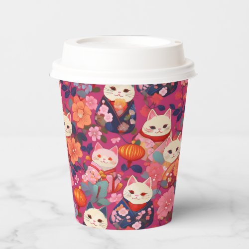 Japanese Kimono pattern Paper Cups