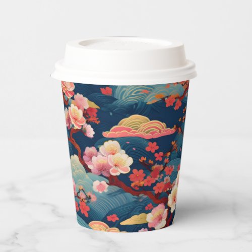 Japanese Kimono pattern Paper Cups