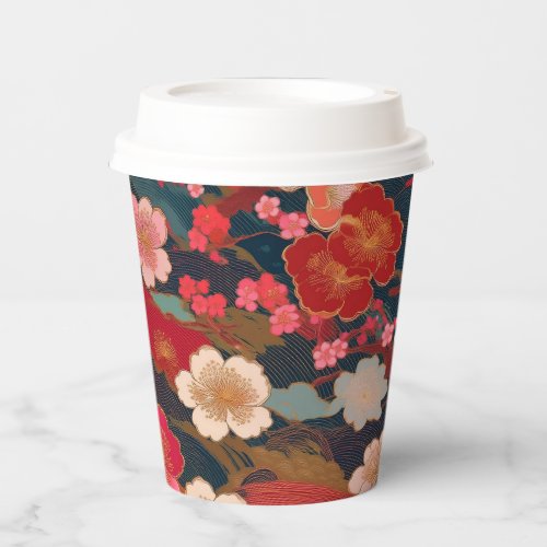 Japanese Kimono pattern Paper Cups