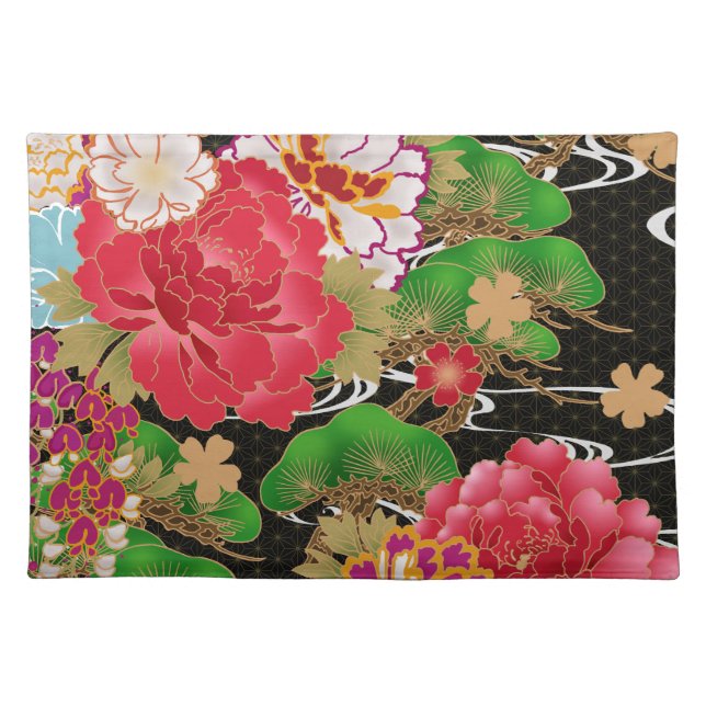 Japanese kimono pattern placemat (Front)