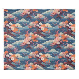 Japanese Kimono Sakura and bonsai Duvet Cover