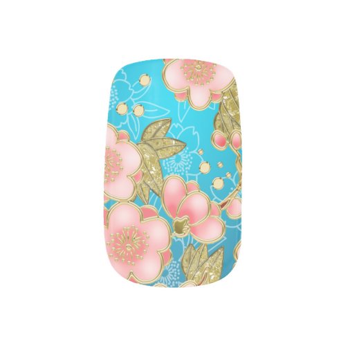 Japanese kimono style nail art wrap