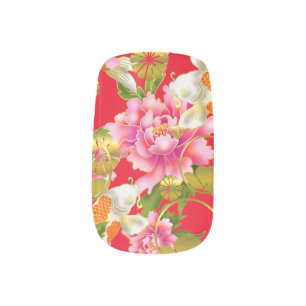 Japanese kimono style nail art wrap