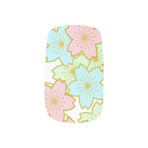 Japanese kimono style nail art wrap polish