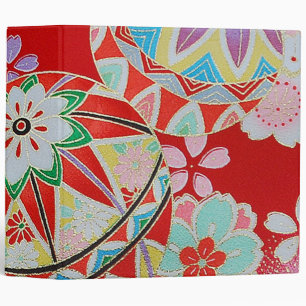 Japanese KIMONO Textile 3 Ring Binder